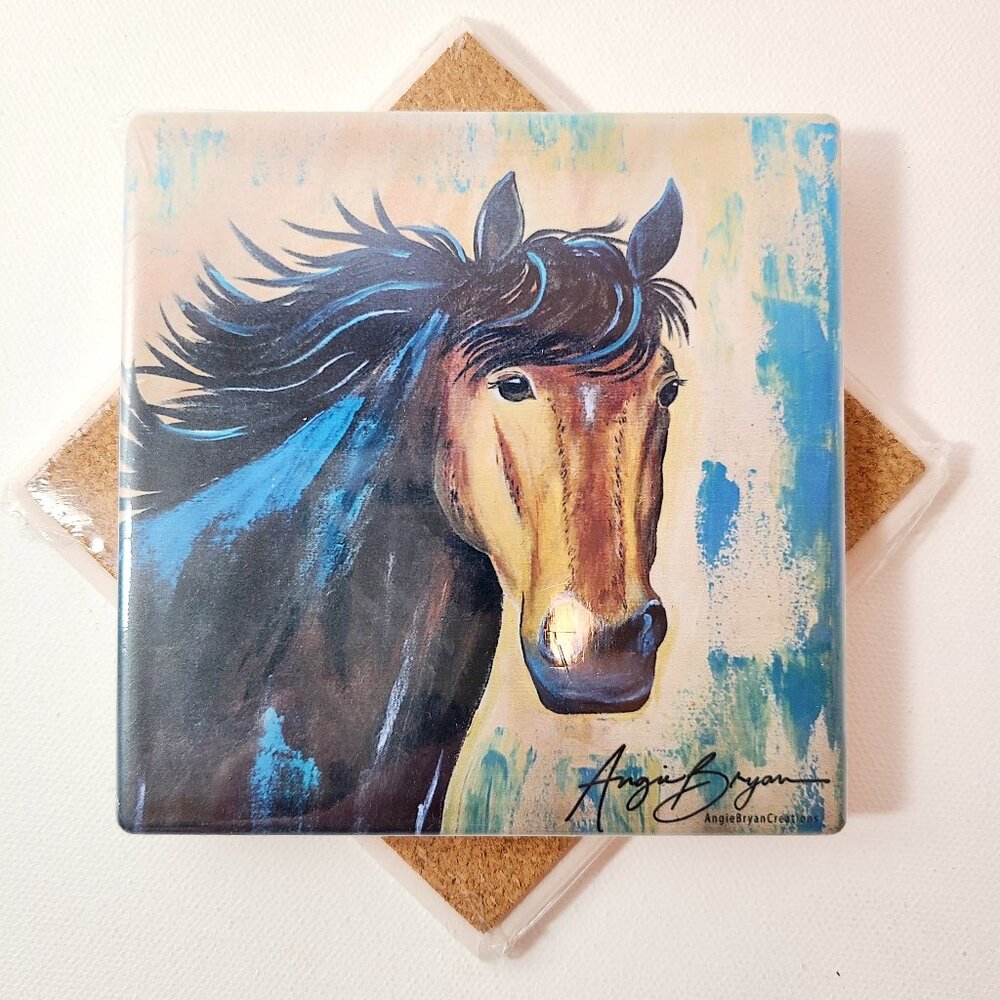 Horse Sandstone Coaster by Angie Bryan of Angie Bryan Creations - Picture 2 of 7